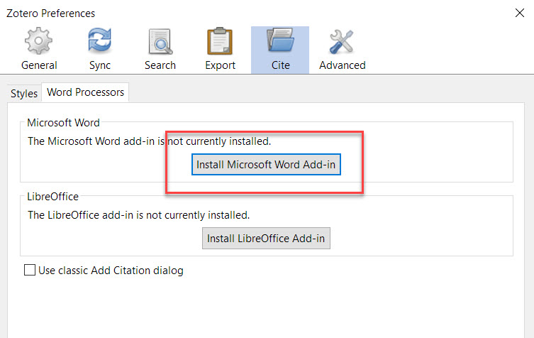 zotero word plugin not working