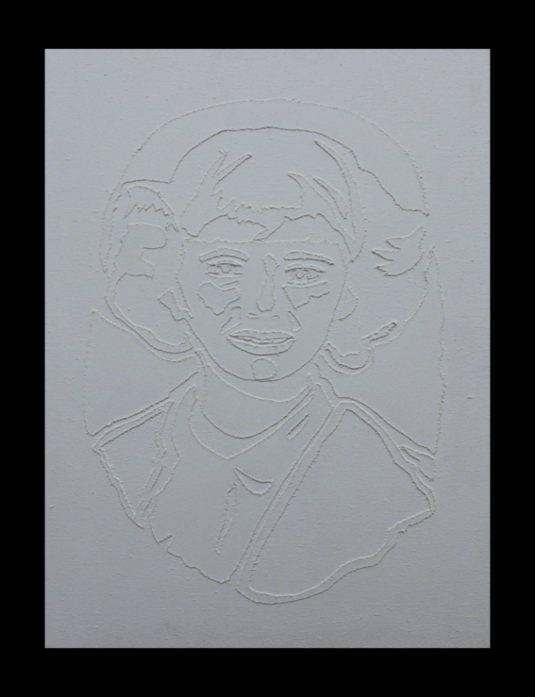 Study of Bone Triptych - Textile and Acrylic on Canvas 3 of 3