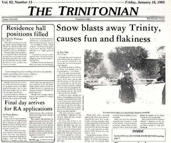 January 18, 1985 Trinitonian