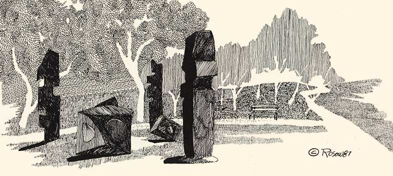 Rosow Drawing of Sculptures