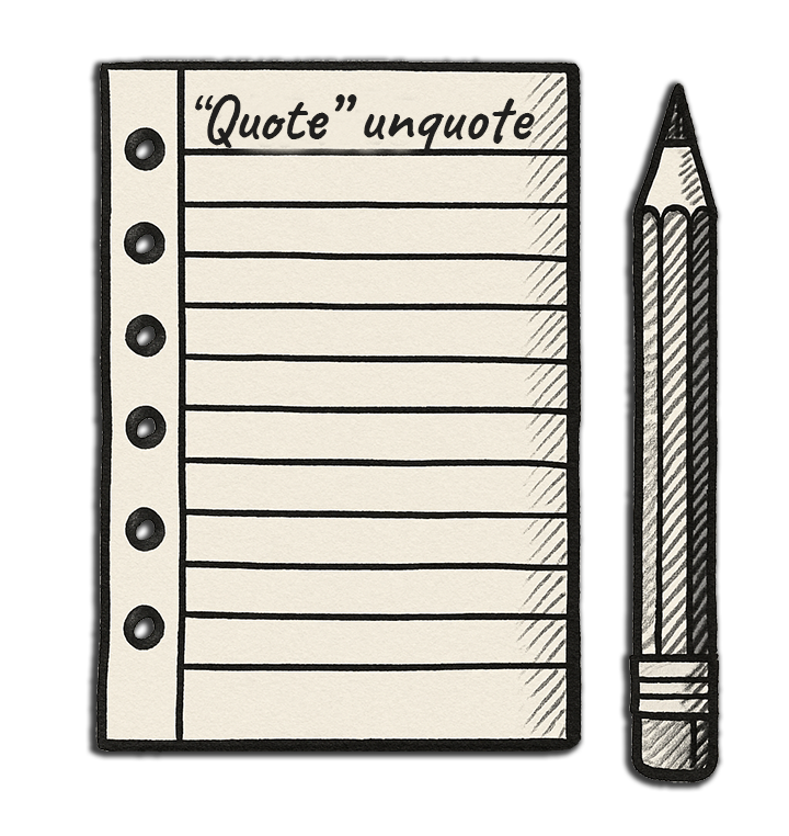 Paper-and-pencil quote graphic