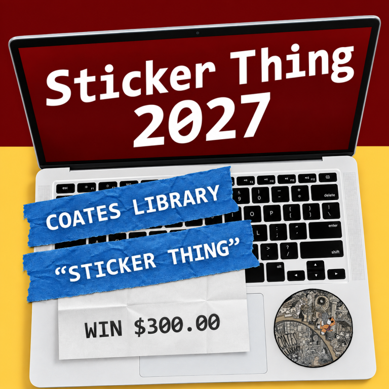 Graphic for homepage news carousel promoting Sticker Thing